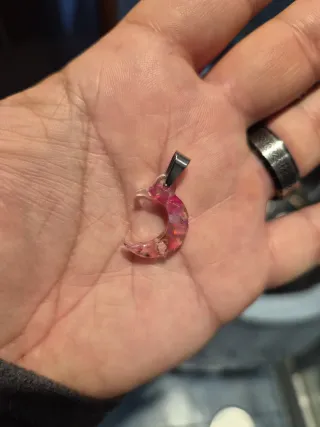 Joyeria-Colgante Luna Ópalo Rosa