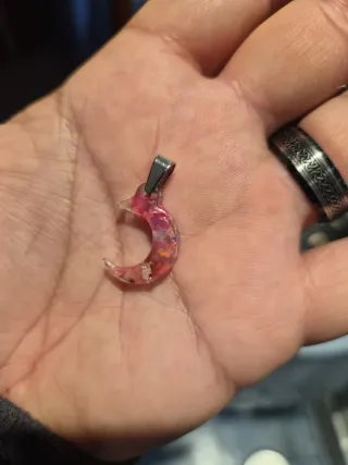 Joyeria-Colgante Luna Ópalo Rosa