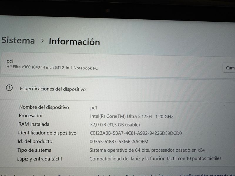 Portátil HP Elite x360 1040 G11 32GB RAM afbeelding 4