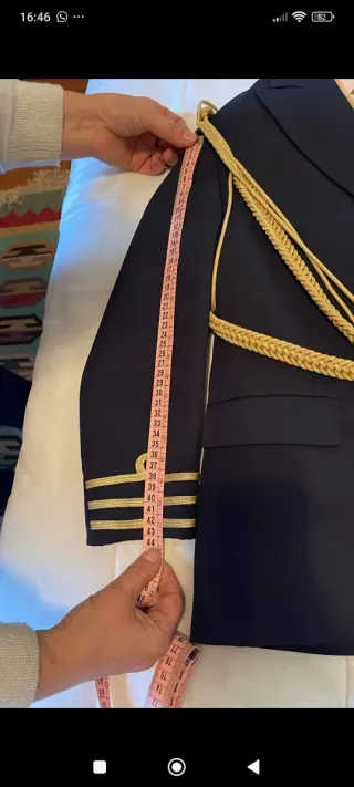 Chaqueta y pantalón comunión azul y oro