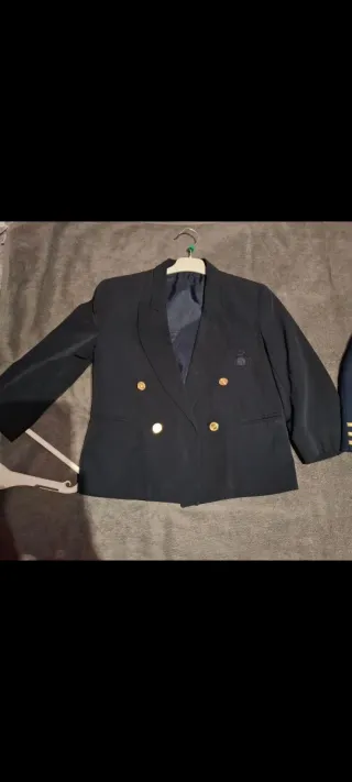 Chaqueta y pantalón comunión azul y oro