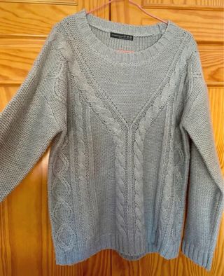 Conjunto 2 jerséis gris y marrón