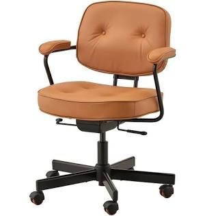 Silla de oficina cuero marrón