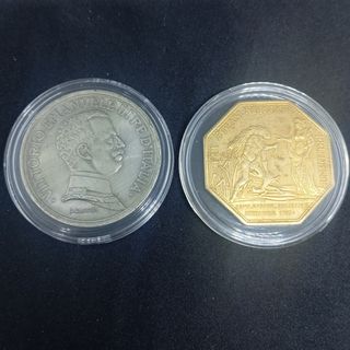 (N°34) 2 MONEDAS ANTIGUAS DE ITALA Y FRANCIA