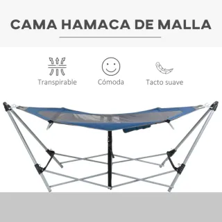 HAMACA DE JARDÍN CON SOPORTE PLEGABLE.