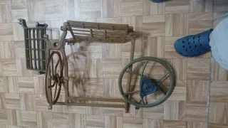 3 Máquinas de coser antigua de madera y metal