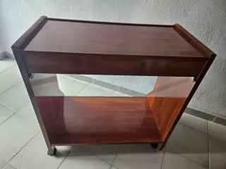 Mesa auxiliar madera con bandeja