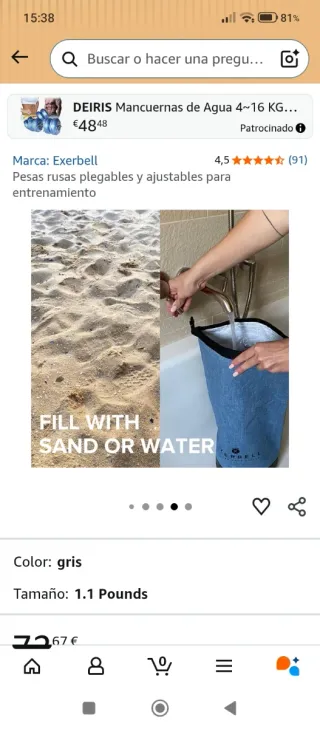 2 Pesas Rusas Plegables