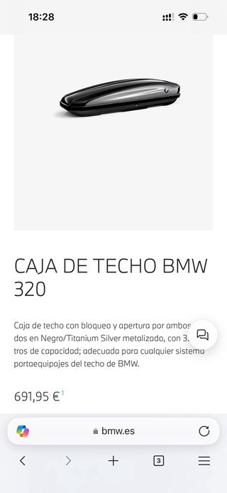 Cofre BMW 320 litros y barras de techo