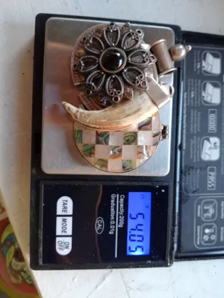 Colgante y broche de plata