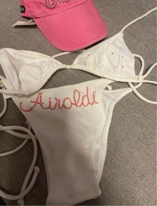 Bikini Airoldi bianco con paillettes