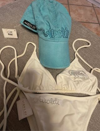 Bikini Airoldi bianco con paillettes