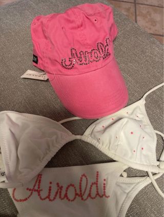 Bikini Airoldi bianco con paillettes