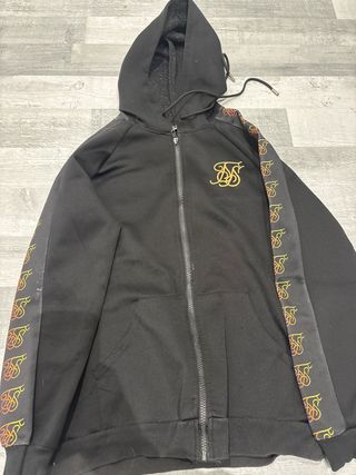 Chaqueta SikSilk Negra con Logo Multicolor