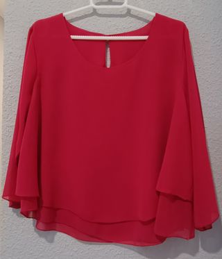 Camisa blanca manga larga con encaje