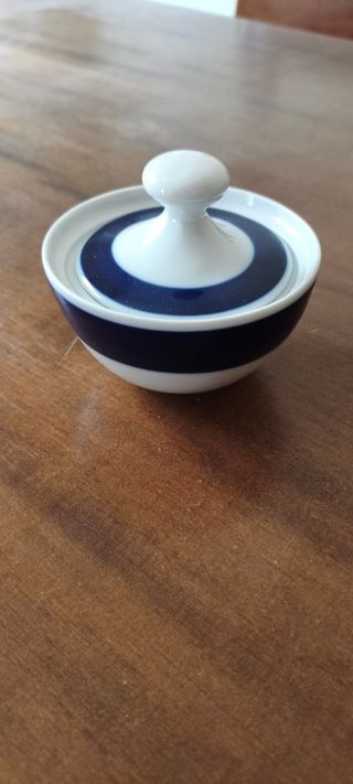 Juego café Bidasoa porcelana azul/blanco