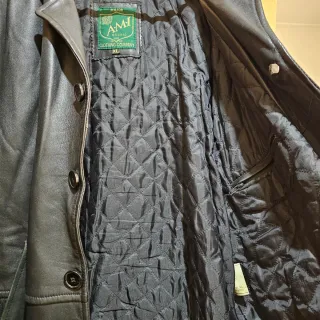 Chaqueta de cuero negro AMI Talla XL