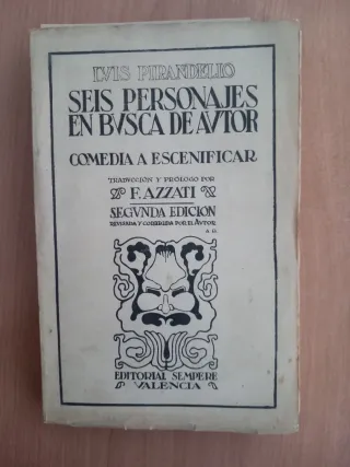 Seis personajes en busca de autor. Libro de 1926