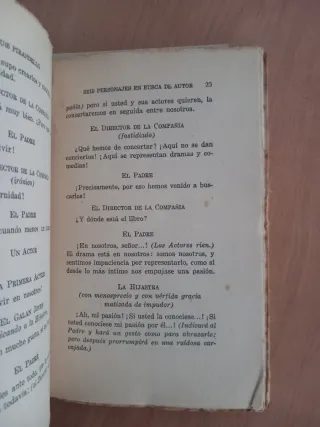 Seis personajes en busca de autor. Libro de 1926