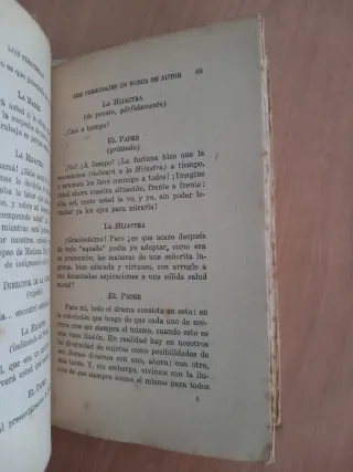 Seis personajes en busca de autor. Libro de 1926