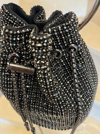 Bolso Alma en Pena pedrería negro/plata