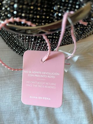 Bolso Alma en Pena pedrería negro/plata