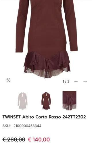 Vestito Twinset vinaccio (TG 44)