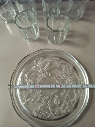 Set 6 vasos de chupitos/licor y bandeja a juego