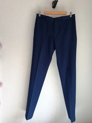 Traje chaqueta azul Zara