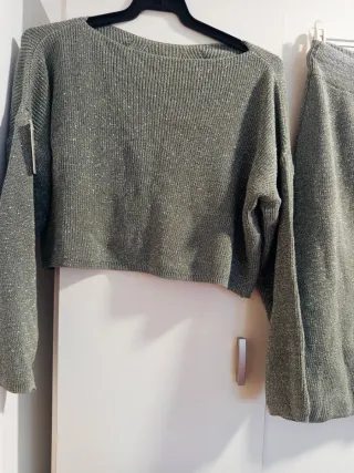 Conjunto punto plateado talla única