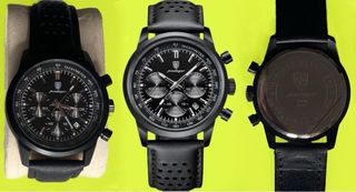 Poedagar Cronógrafo Negro y Plateado