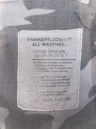 Pantalón militar vintage armada de EEUU color gris