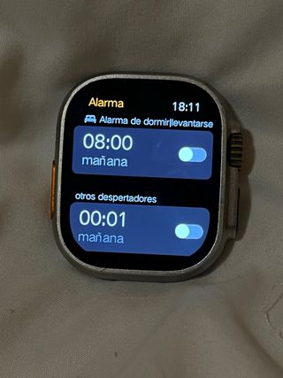 Reloj similar a Apple Naranja y Plateado