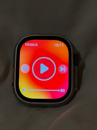 Reloj similar a Apple Naranja y Plateado