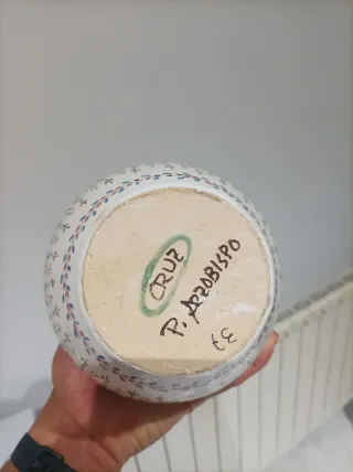 Jarrón de cerámica multicolor