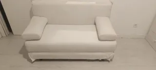 Sofá Cama Futón Tela Blanco