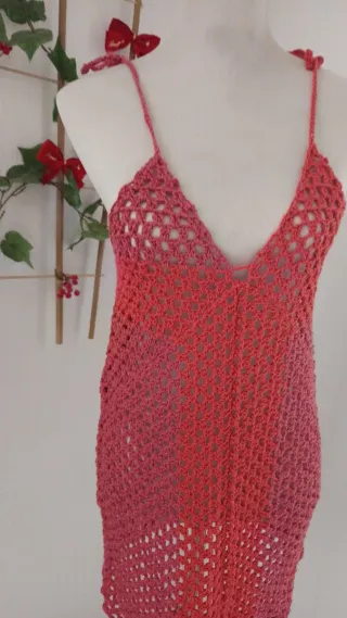 Vestido playero crochet hecho a mano