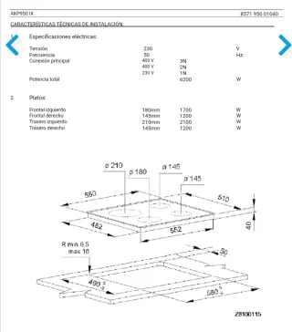 Placa Vitrocerámica Whirlpool 4 fuegos