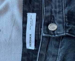 Pantalón Barrel Negro Bershka Talla M