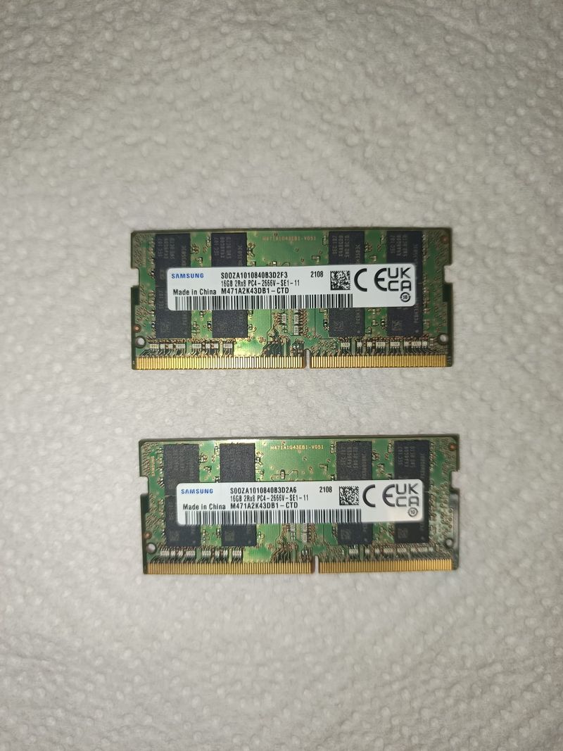 2x Samsung 16GB DDR4 RAM SODIMM