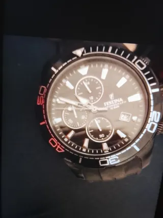 Reloj Festina Chronograph 10 BAR Negro/Plata