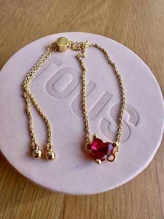 Pulsera Cadena Tous Nueva Corazón Rubí