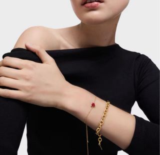 Pulsera Cadena Tous Nueva Corazón Rubí