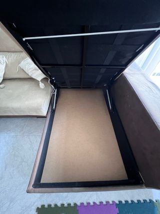 Sofá Chaiselongue Beige y Marrón