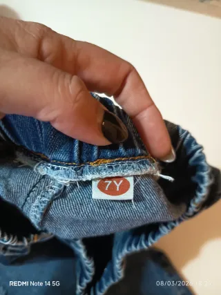 Vaqueros campana perlas niña 7 años