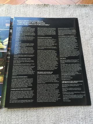 Catálogo Rolls Royce Camargue 1976