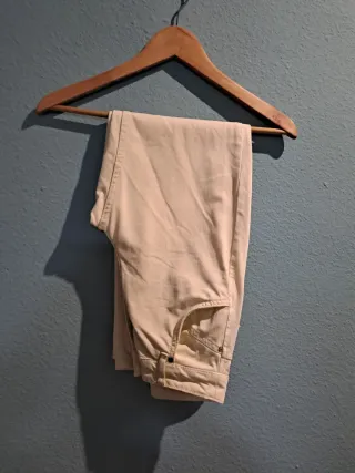 Pantalón vaquero beige mujer