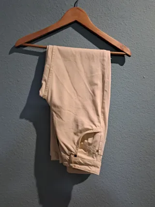 Pantalón vaquero beige mujer