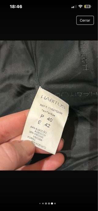 Abrigo ligero Habitus Donna negro Talla L