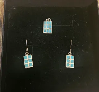 Conjunto Plata Artesanal Turquesa